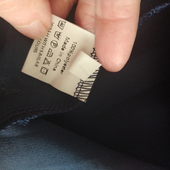 Amazon Orska Two Piece Navy Wide Leg Pants Suit Long Top 2XL - Picture 10 of 11